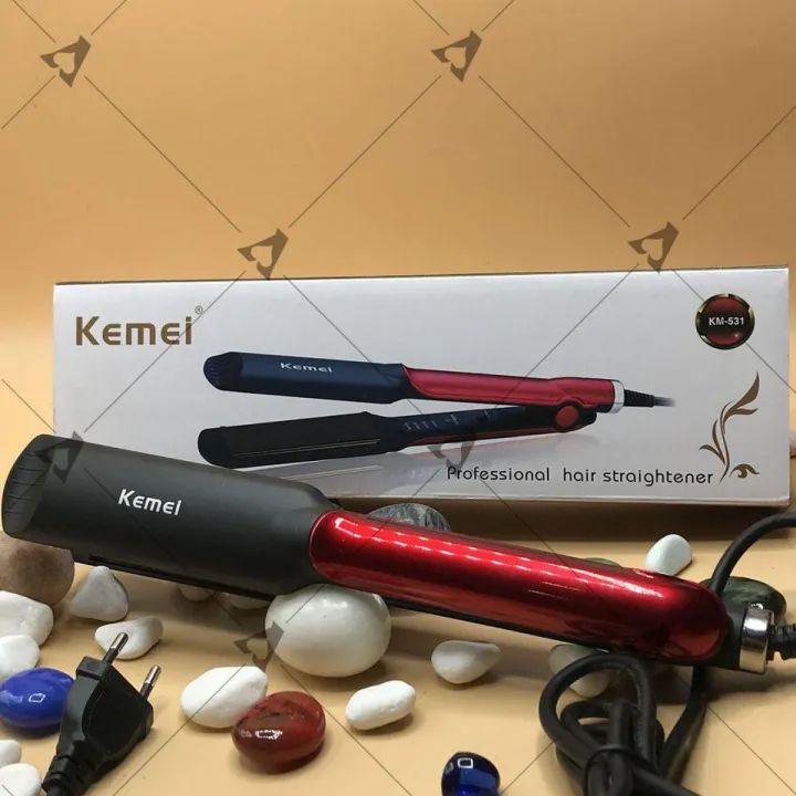 Kemei Km-531 Professional Hair Straightner with Temperature Control Ionic Plate