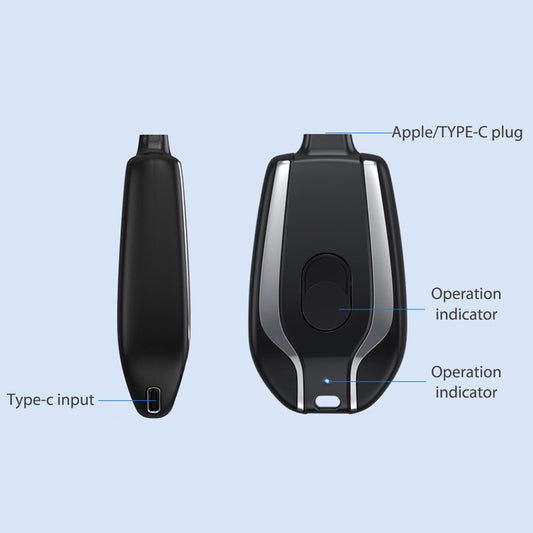 Android Keychain Phone Charger Emergency Power Banks Retractable Plug Power Fast Charging