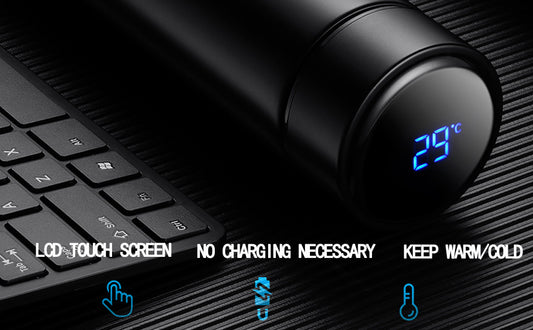 Smart Thermos Water Bottle LED Digital Temperature Water Bottle Display Stainless Steel Coffee Thermal Vaccum Mug Intelligent Insulation Cups Vacuum Flask Temperature Bottles