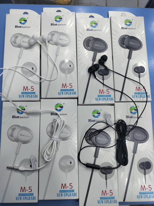 Original Blue Spectrum M5 M-5 Handfree Stereo Earphones High Base For Gamers